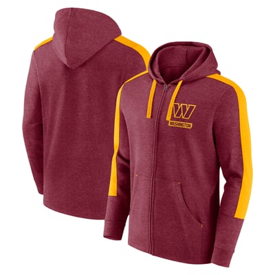  Washington Commanders Fanatics Gains Full-Zip Hoodie - Heather Burgundy